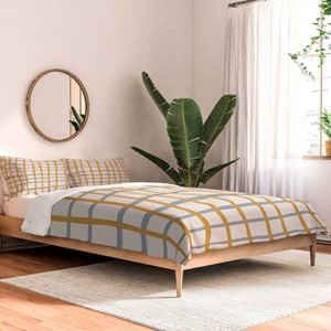 Deny Designs 3pc King Menina Lisboa Blue and Yellow Striped Comforter and Pillow Sham Set Blue: Non-Woven, Machine Washable, Abstract Design - 1 of 4