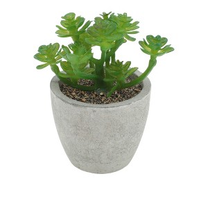 Unique Bargains Artificial Plants Family in Mini Pulp Plastic Green 3.35"x3.35"x3.94" 1 Pc - 1 of 4