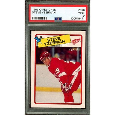 Steve Yzerman Card 1988-89 O-Pee-Chee #196 PSA 9