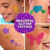 Original Stationery 33-Piece Glitter Tattoo Set for Kids, 24 Stencils, 6 Colorful Glitters, 2 Brushes, 1 Body Adhesive, Fun Holiday Gifts - 2 of 4