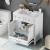 Tramull Retro Style Bathroom Vanity with Ceramic Sink, Solid Wood Frame Storage Cabinet, Freestanding Vanity with Concealed Storage - 4 of 4