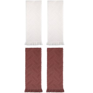 REGALWOVEN 4 Pcs Cotton Soft Absorbent Jacquard Pattern Boho Decorative Hand Towel 13" x 29" - 1 of 4