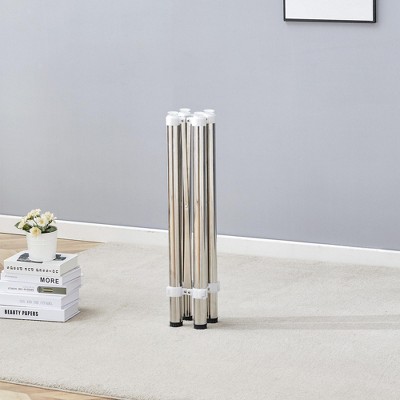 DOMETOUR Silver Stainless Steel Folding Table Leg Frame, Multifunctional, Space-Saving, Adjustable Size, 5.5-26.3x28.7, Only Table Leg