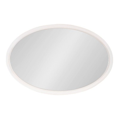 Hogan 24x36 White Oval Wood Framed Wall Mirror