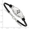 Black Bow Jewelry Sterling Silver Kappa Alpha Theta Greek Life Strand Bracelet 7 Inch - 2 of 3
