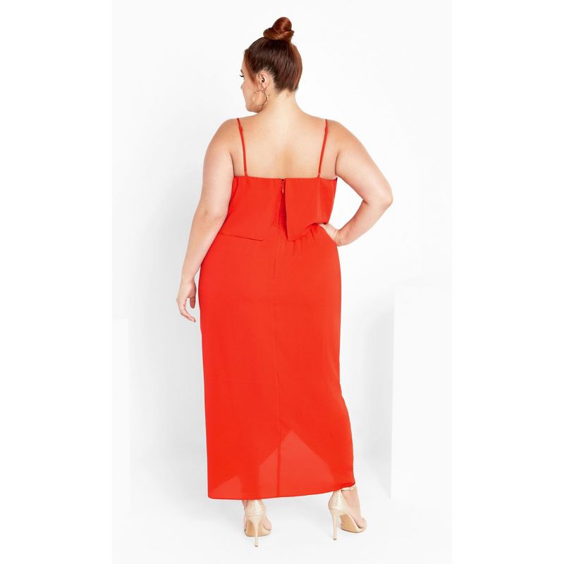 Women's Plus Size Overlay Dress - orange | CITY CHIC, 3 of 6