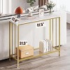 Console Table, Sofa Tables Narrow Entryway Table with Glass Shelf and Metal Frame 33.5” - 4 of 4