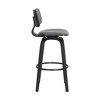 Armen Living Pico Upholstered Swivel Barstool Brown and Walnut 26 in. Seat Height - 4 of 4