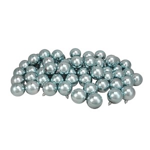 Northlight 60ct Shatterproof Shiny Christmas Ball Tree Ornament Set 2.5" - Mermaid Blue - 1 of 4