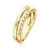 Ross-Simons Italian 18kt Gold Over Sterling 2-Row Beaded Ring - 3 of 4