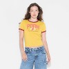 Women's Pooh Ringer Short Sleeve Graphic Baby T-Shirt - Dark Mustard Yellow - 2 of 3