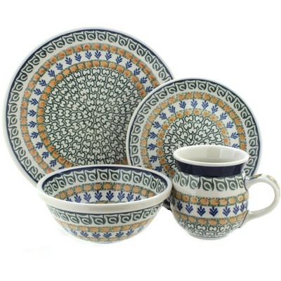 Blue Rose Polish Pottery Ceramika Artystyczna Dinnerware (4 PC)