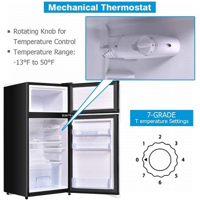 Compact Black and White Energy Star Mini Refrigerator with Freezer