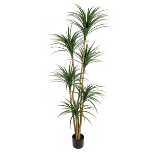 4-6FT Artificial Dracaena Tree - Realistic Adjustable Faux Plant for Indoor Decor, Living Room, Office & Photo Backdrops - 1 of 4