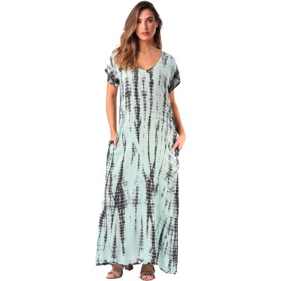 Riviera Sun Casual Short Sleeve Maxi Dress with Side Slit 21771-CHR-L