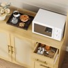 71" Tall Kitchen Pantry Cabinet with Storage, Freestanding Hutch Sideboard Buffet Cabinet with Rattan Door, 3 Drawers - 4 of 4