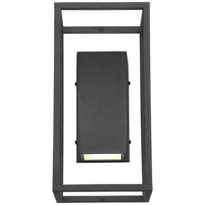 Textured Black LED Outdoor Wall Light with Sanded Glass Diffuser