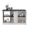 APRILSOUL Kitchen Island with 4 Open Shelves, 2 Cabinets, Easy-Assembly Modern Prep Station - 4 of 4