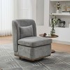 Modern Chenille Upholstered Swivel Accent Chair,25.2" Comfy Armless Lounge Chair with Pillow for Living Room,Bedroom-Baofuwish - 2 of 4