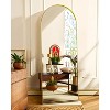 Beautyolove Full Length Mirror 57" x 20" Arched Floor Mirror Hanging Mounted Mirrors Full Body Mirrors, Gold - 3 of 4