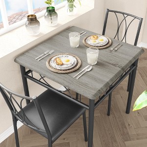 Dining Table Set for 2, Kitchen Table and Chairs for 2, Dining Room Table Set with 2 Upholstered Chairs - 1 of 4