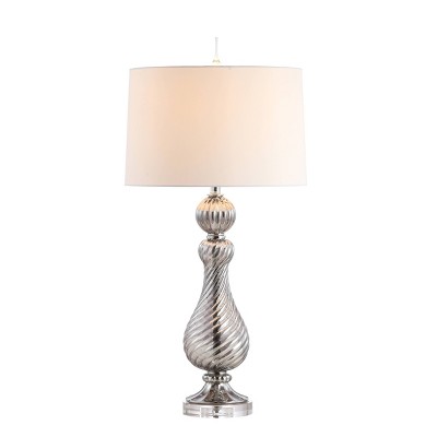 32" Crystal/Glass Murano Swir Table Lamp (Includes LED Light Bulb) Gray - Jonathan Y