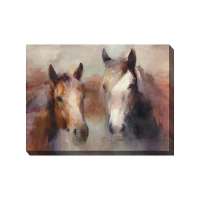 Cottage Garden West of The Wind Rugged Duo Brown, White 40 x 30 Inch Waterproof Gallery Wrapped Canvas, Outdoor Garden, Yard, Patio All Weather