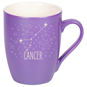100 North Zodiac 10 Ounce Passion Purple Metallic Finish, Comfortably Fits Your Hands, New Bone China Coffee Tea Cup Mug, Cancer - 1 of 1