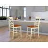 East West Furniture,Quincy Counter Height Stools With X-Back in Buttermilk and Cherry Finish, Set of 2 - 2 of 3