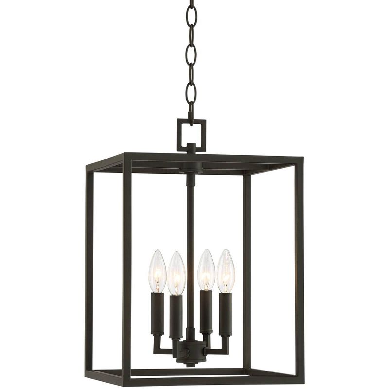 Franklin Iron Works Mortimer Bronze Mini Pendant Chandelier 12" Wide Rustic 4-Light Fixture for Dining Room Home Foyer Kitchen Island Entryway Bedroom, 1 of 10