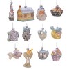 Kurt Adler 3-4.375" Noble Gems Newlywed's Glass Tree Box, Set of 12 - 2 of 4