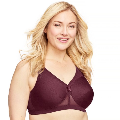 Glamorise Womens MagicLift Active Support Wirefree Bra 1005 Wine 42I