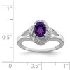 Black Bow Jewelry Sterling Silver .01 Ctw (H-I, I2-I3) Diamond & Oval Amethyst Ring - 2 of 4
