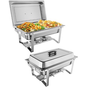 GustoWave Chafing Dish , 8 QT Food Servers and Warmers Stainless Steel Chafing Dish Buffet Set with Water Pan - 1 of 4