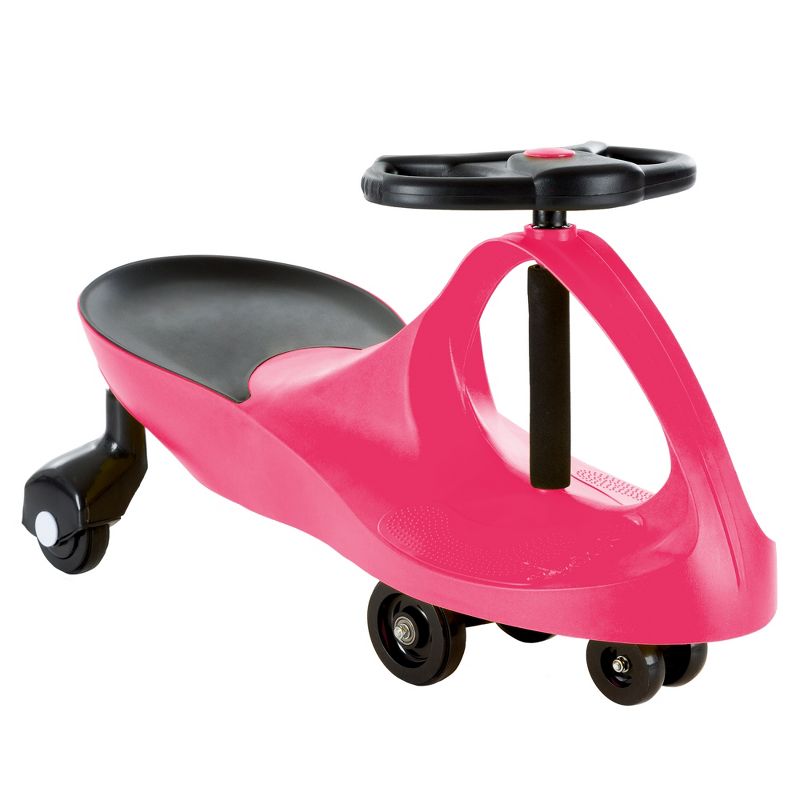 Toy Time Kids' Zig Zag Wiggle Car Ride-On - Pink/Black, 1 of 7