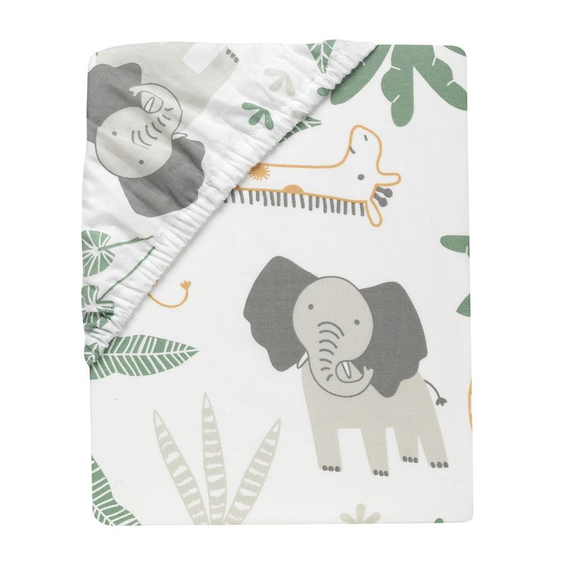 Lambs & Ivy Jungle Friends 100% Cotton Safari Animals Baby Fitted Crib Sheet, 3 of 6
