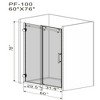 Frameless Shower Door, Clear Tempered Glass Door With Waterproof Seal Strip , Stainless Steel Hardware, Matte Black - 2 of 4
