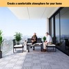GlasFlength Carpet Tiles 10 Pack 12" Acacia Hardwood Interlocking Deck Tiles Striped Outdoor Flooring for Patio Balcony Poolside, Gray, 12"*12"*0.75" - 4 of 4
