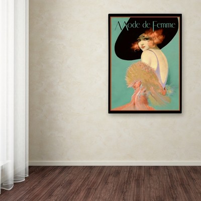 Vintage Lavoie Fashion Women Canvas Art Print in Blue, 27" x 33"