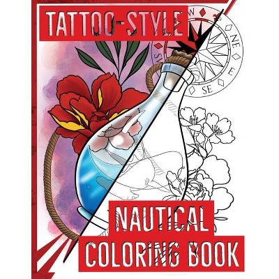 Tattoo-Style nautical coloring book - by  Clinton Barnes (Paperback)