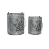 Transpac Metal 13 in. Silver Christmas Let It Snow Bucket Lanterns Set of 2 - 4 of 4