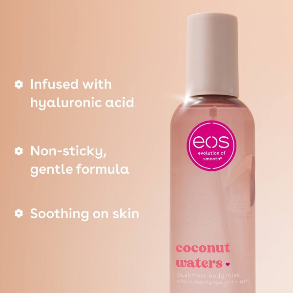 Eos Cashmere Bruma Corporal - Aguas de Coco - 6 fl oz: Cantidad 1, Formato Spray, Fragancia Original 6