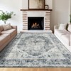 Boho Printed Area Rug with Rubber Backing Washable Rug Low Pile Rugs Vintage Medallion Foldable Indoor Carpet for Living Room Bedroom Office - 2 of 4