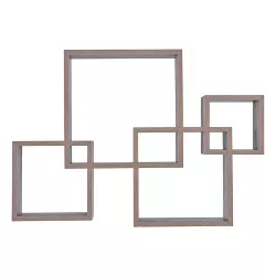25.5" x 17.75" Intersecting Cube Wall Shelves Weathered Oak - Danya B.