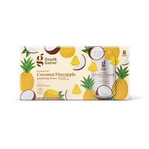 Coconut Pineapple Sparkling Water - 8pk/12 fl oz Cans - Good & Gather™ - 1 of 3