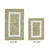 Hotel Bath Rug 100% Premium Cotton Tufted Weave Two Tone Reversible 2 Piece Bathroom Rug Set, Super Soft & Water Absorbent, Machine Washable Bathmat - 2 of 4