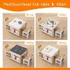Kids Table and Chair Set, 4 in 1 Wooden Activity Table & 2 Chairs with Storage Drawer Detachable Tabletop for Toddlers Kids Drawing, Reading - 2 of 4