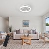 TOBILI 19" White Feather Bedroom Fan light,Dimmable,5 Blades - 2 of 4