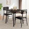 3-Piece Dining Table Set,Modern Kitchen Table Set for 2,Dining Table and Chairs for 2 with Metal Frame,Storage Rack,Square Table and 2 Padded Chairs - 3 of 4
