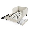 TIRAMISUBEST Sofas Twin/ Full Daybed Convertible Sofa Bed with 2 Storage Drawers Small Space Sofa Guest Room Daybed Adjustable Velvet Sofa Bed - 2 of 4